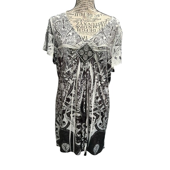 Apt 9 Y2K Blouse Top Women's Plus 2X  Multi Color Beaded Whimsigoth Grunge - Picture 1 of 8